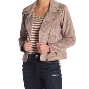 BLANK NYC FAUX SUEDE MOTO JACKET